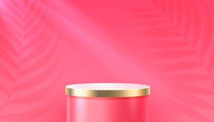 Stage podium with lighting, Stage Podium Scene with for Award, Decor element background. Vector