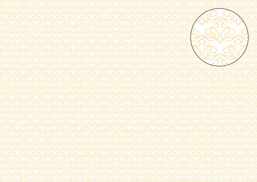 Guilloche grid with a pattern of heraldic lilies.