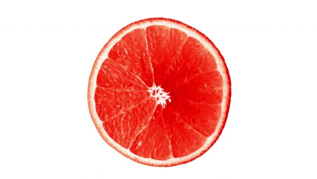 Pink grapefruit, red orange fruit cut seamless loop animation. Citrus fruit. 
