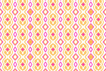 Ikat Seamless pattern Background.Orange Tones textile.