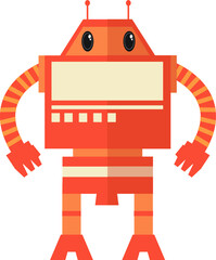 flat orange android robot with vector and can be uses as a logo, icon and illustration in your pamphlet or brochure.