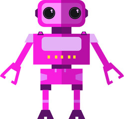 flat pink android robot with vector and can be uses as a logo, icon and illustration in your pamphlet or brochure.