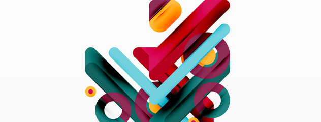 Creative geometric wallpaper. Minimal lines and circles background