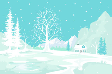 Obraz na płótnie Canvas Winter snow and forest.