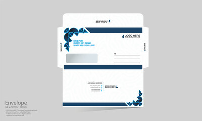 cyan colored vector DL Envelope design