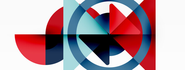 Obraz premium Creative geometric wallpaper. Minimal abstract background. Triangles and circles composition vector illustration for wallpaper banner background or landing page
