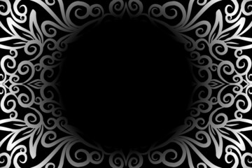 seamless Black and white caleidoscope gradient flower art pattern of indonesian traditional tenun batik ethnic dayak ornament for wallpaper ads background sticker or clothing