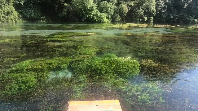 The Blue Eye is a water spring and natural phenomenon occurring near the village of Muzin&euml; in Finiq municipality, southern Albania. The water is crystalline.