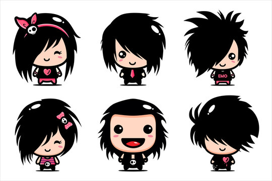 Cute Emo Vector Character Design