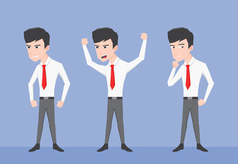 An illustration of a set of businessman with some expressions