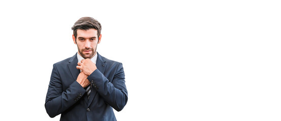 Businessman in a suit isolated on white backgrounds