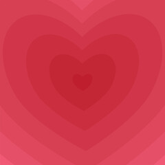 Red heart on a pink background.Layered paper.Greeting card of Valentines day.Love and wedding concept.Texture or wallpaper.Flat design.Cartoon vector illustration.Template or banner.