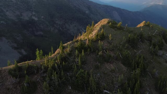 Sunset orbiting around the ridge in South Rockies, part 3