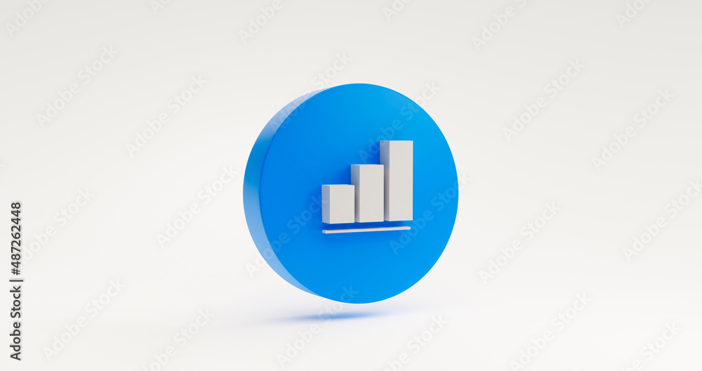 Poster blue graph chart data statistic report information icon symbol sign website element concept. illustr