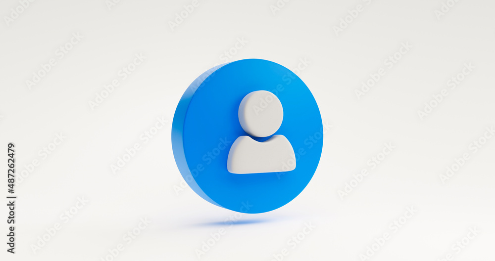 Poster blue user icon symbol or website admin social profile login communication website element concept. i
