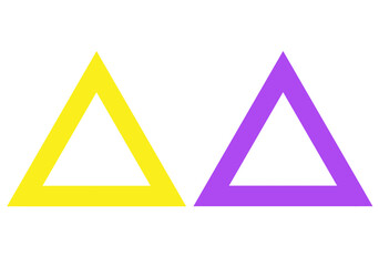 三角形　2枚セット　黄と紫