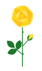 シンプルな薔薇のベクターイラスト　黄色