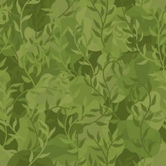 Liana spreads green leaves creeper seamless pattern background vector