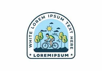 Riding a bicycle flat illustration