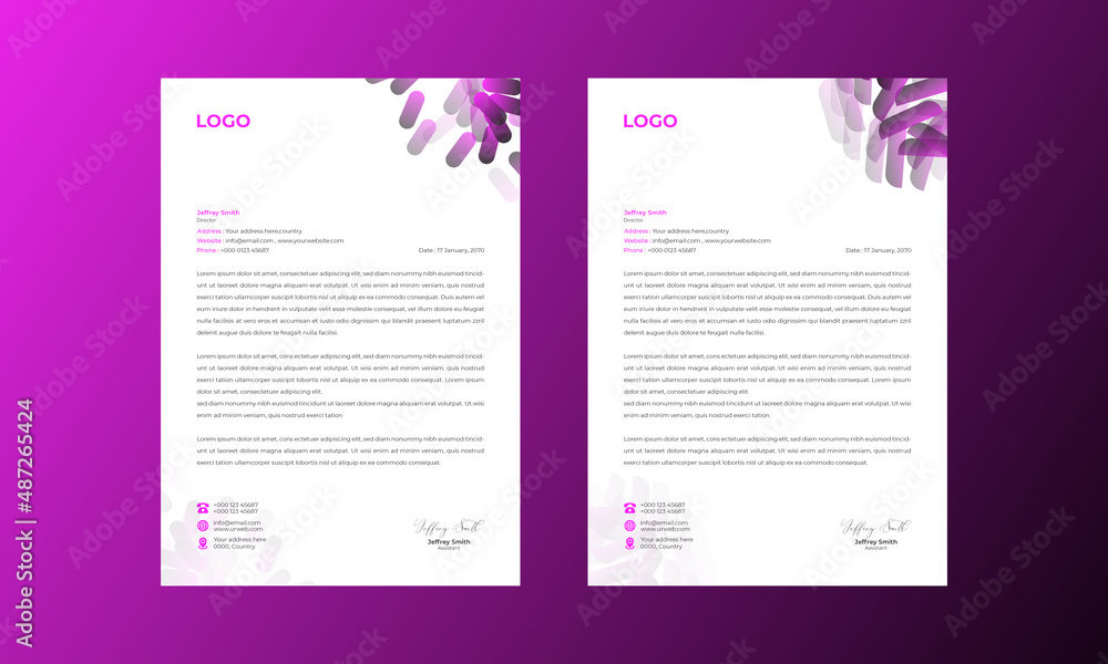 Wall mural a4 size letterhead design vector template, modern, corporate, unique, letterhead design template.