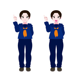 指摘するセーラー服の女学生