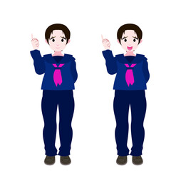 指摘するセーラー服の女学生