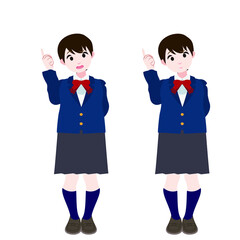 指摘するブレザーの女学生