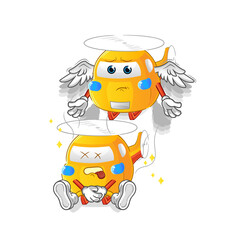 helicopter spirit leaves the body mascot. cartoon vector