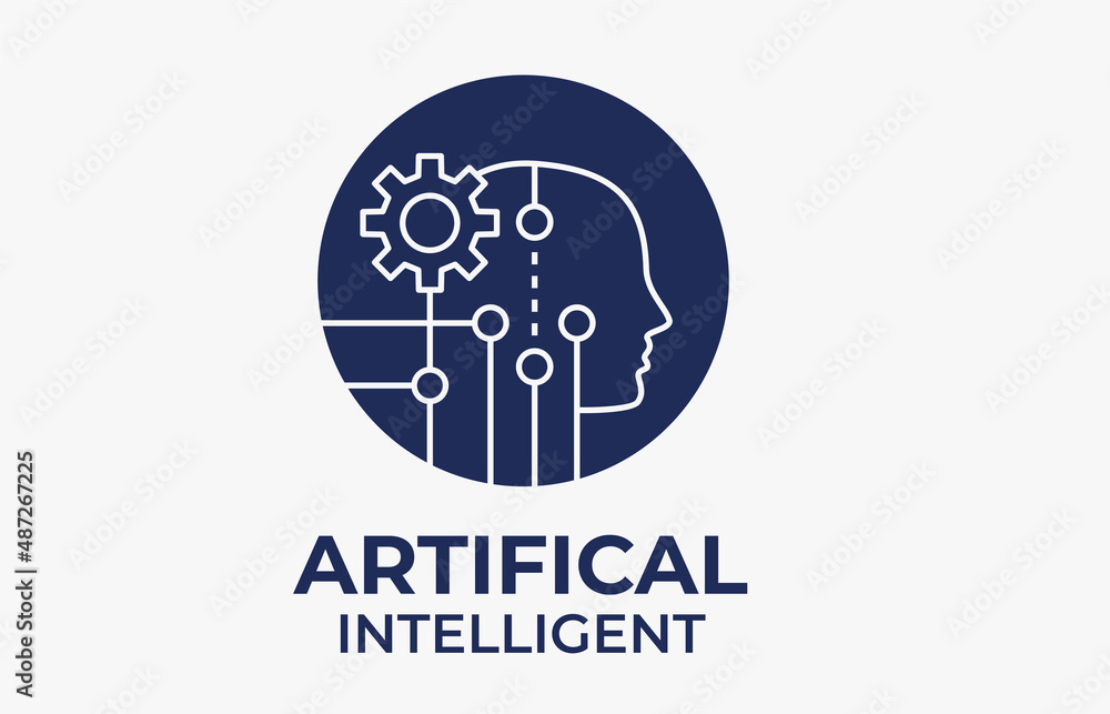 Poster artificial intelligence vector icon isolated on white background for graphic and web design.