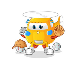 helicopter baseball Catcher cartoon. cartoon mascot vector