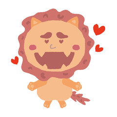 嬉しい顔の沖縄のシーサー　イラスト素材