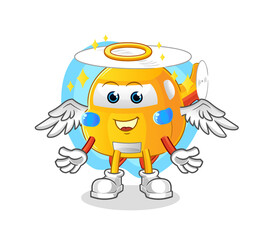 helicopter angel with wings vector. cartoon character