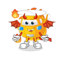 helicopter demon with wings character. cartoon mascot vector