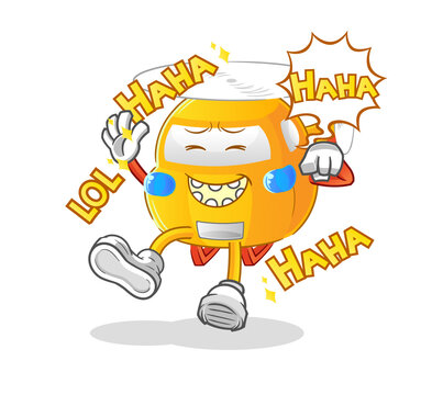 helicopter Laugh Out Loud character. cartoon mascot vector