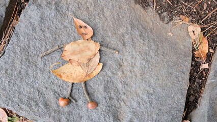 枯葉のアート　2