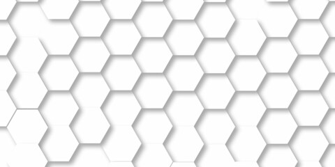 abstract background with hexagons . creative design with 3D seamless Wallpaper texture of white volume hexagon tiles. Shaded geometric modules. Black and white honeycomb. in illustration design .