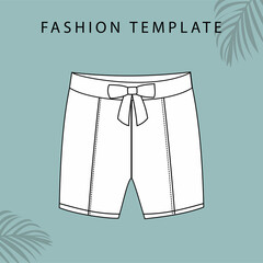 Pant for Kids girl.  Pant technical sketch