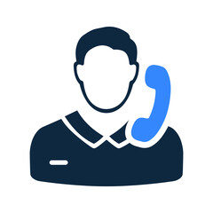 Secretary, call, talk icon. Simple editable vector design isolated on a white background.