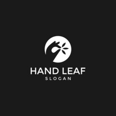 
Eco-friendly sign vector, hand and leaf