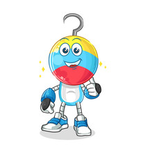 fishing bait head cartoon robot character. cartoon mascot vector