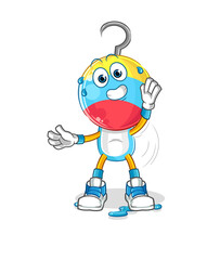 fishing bait head cartoon stretching character. cartoon mascot vector