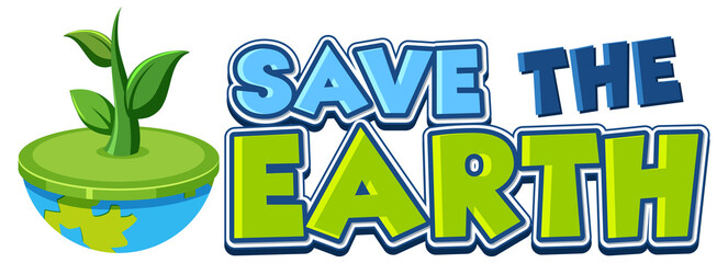Save The Earth typography logo design