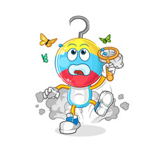 fishing bait head cartoon catch butterfly illustration. character vector