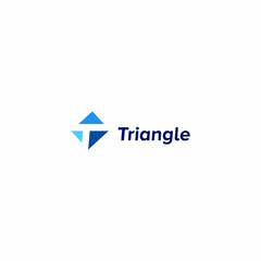 Creative Three Triangle Geometric Shape with Initial Letter T as Negative Space Logo 