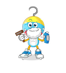 fishing bait head cartoon shave facial hair vector. cartoon character