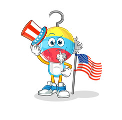 fishing bait head cartoon uncle sam character. cartoon mascot vector