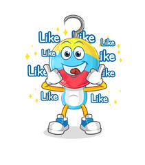 fishing bait head cartoon give lots of likes. cartoon vector