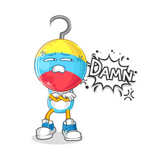 fishing bait head cartoon very pissed off illustration. character vector