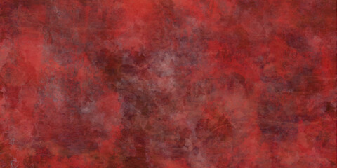 Old red paper parchment background design with distressed vintage stains on wrinkled creased grunge. Old wheathered red wall texture background.