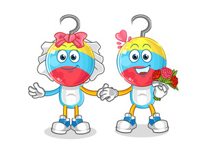 fishing bait head cartoon wedding. cartoon mascot vector